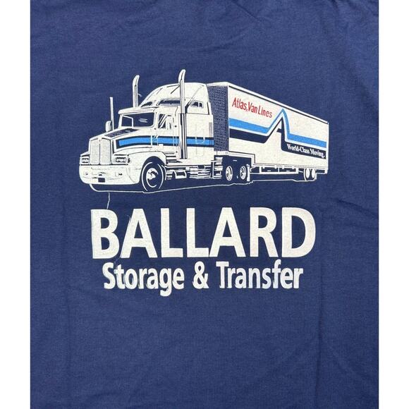 Atlas Van Lines World Class Moving Vtg T Shirt XL 90s Ballard Storage Transfer - Picture 4 of 7